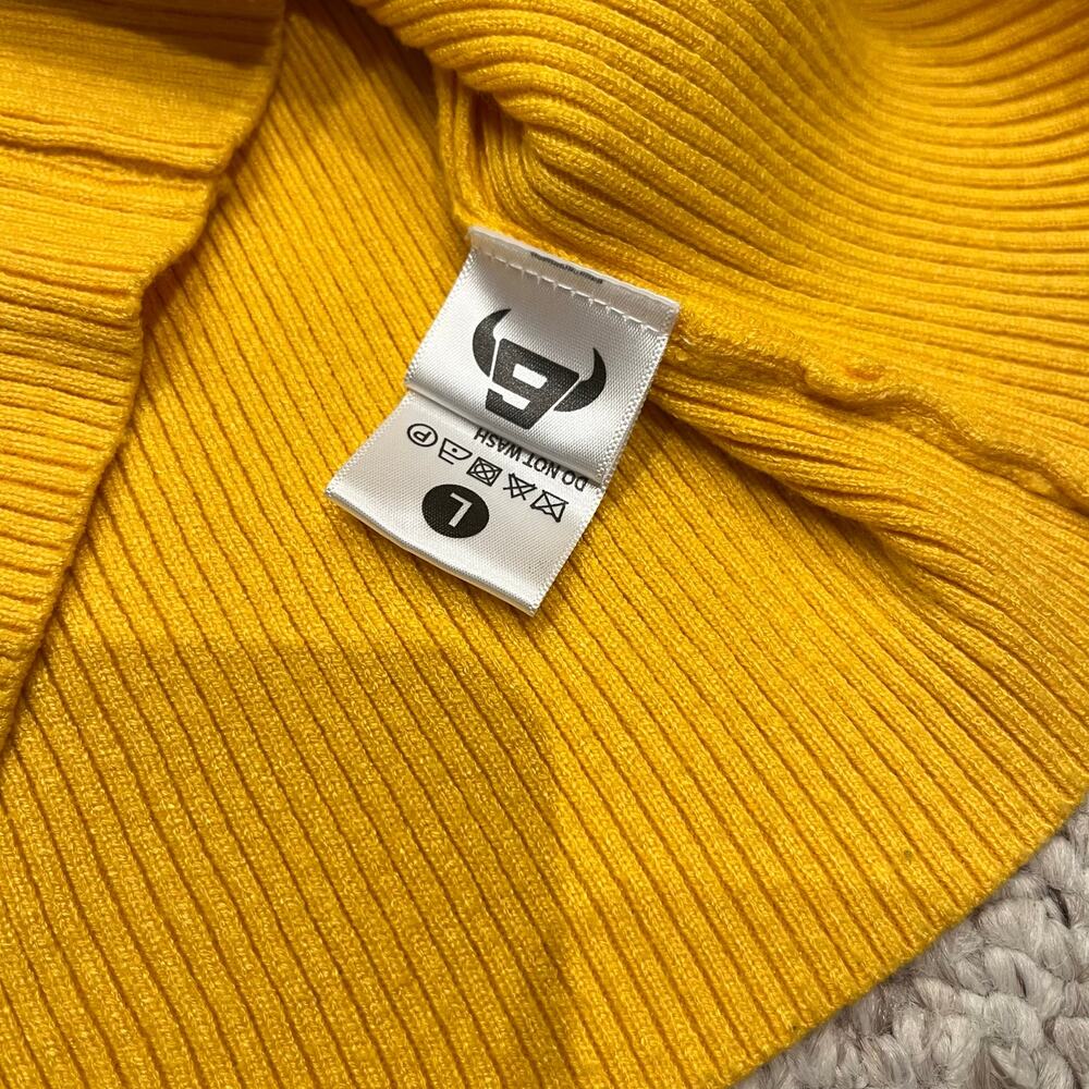 Nine Bull Ribbed Turtleneck Long Sleeve Sweater Sz L Yellow Classic Casual - Picture 5 of 7